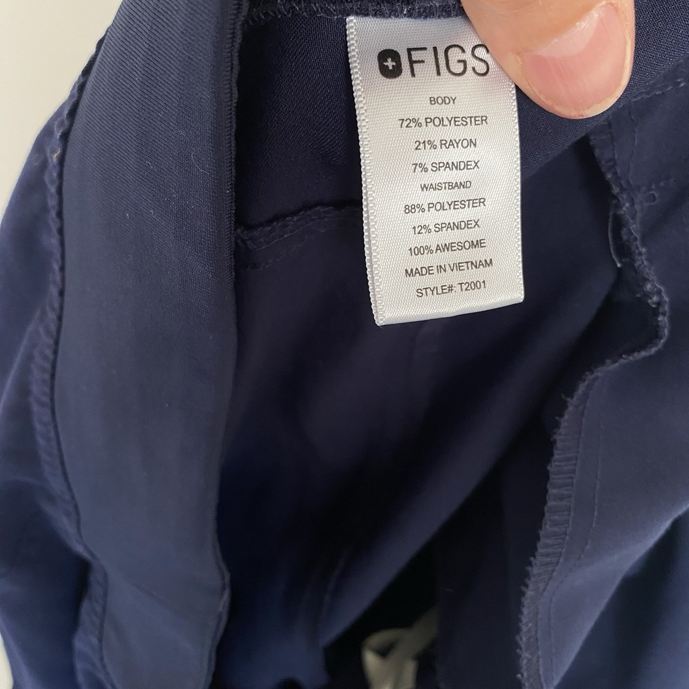 FIGS Kade Cargo Scrub Pants Women XL Navy Blue Straight Elastic Waist Medical - Picture 4 of 9